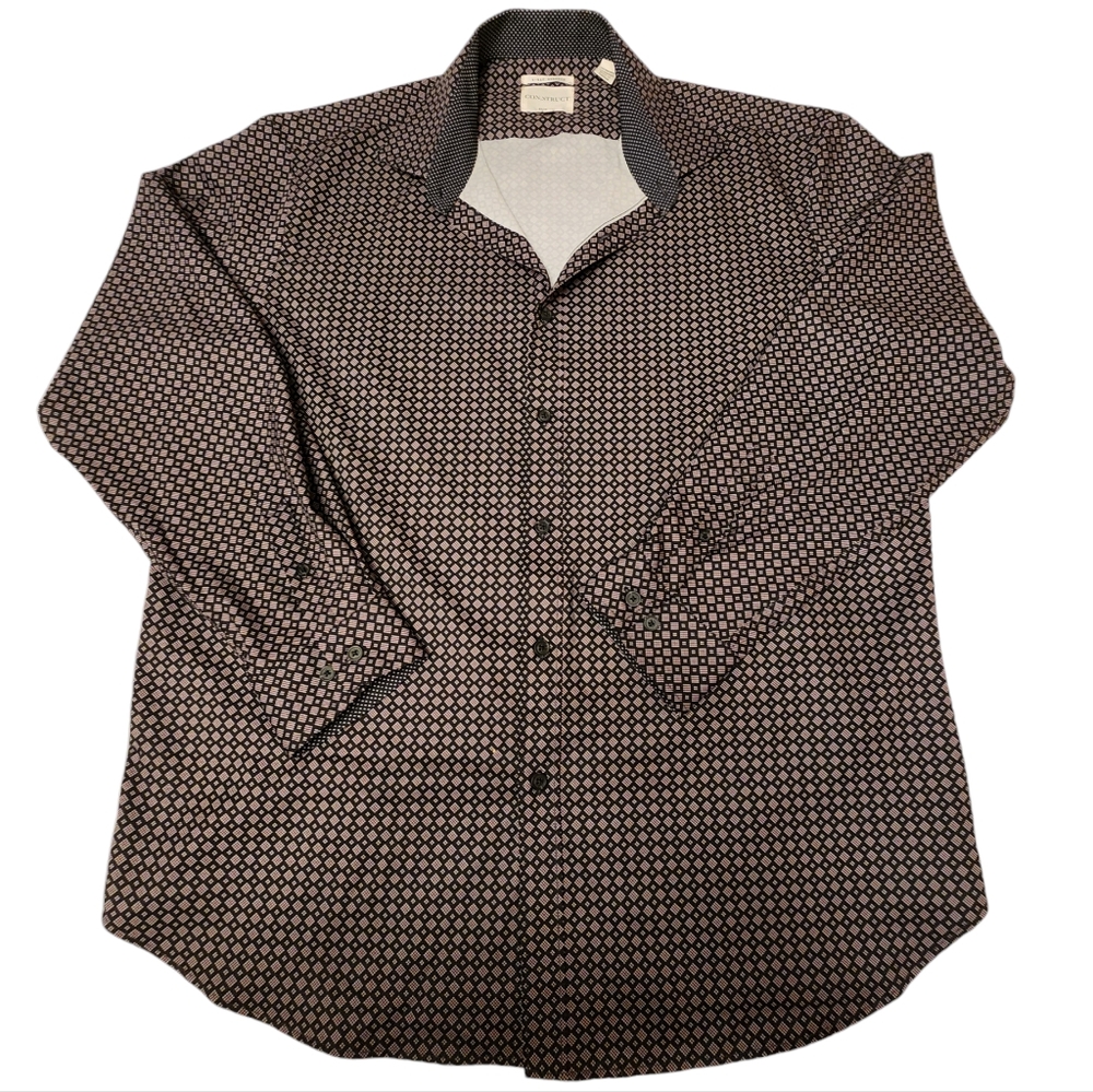 Construct Men's Geo 4-Way Stretch Casual Dress Shirt